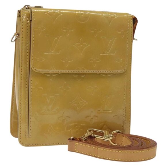 Share LOUIS VUITTON Monogram Vernis Motto Accessory Pouch Beige - Picture 1 of 16